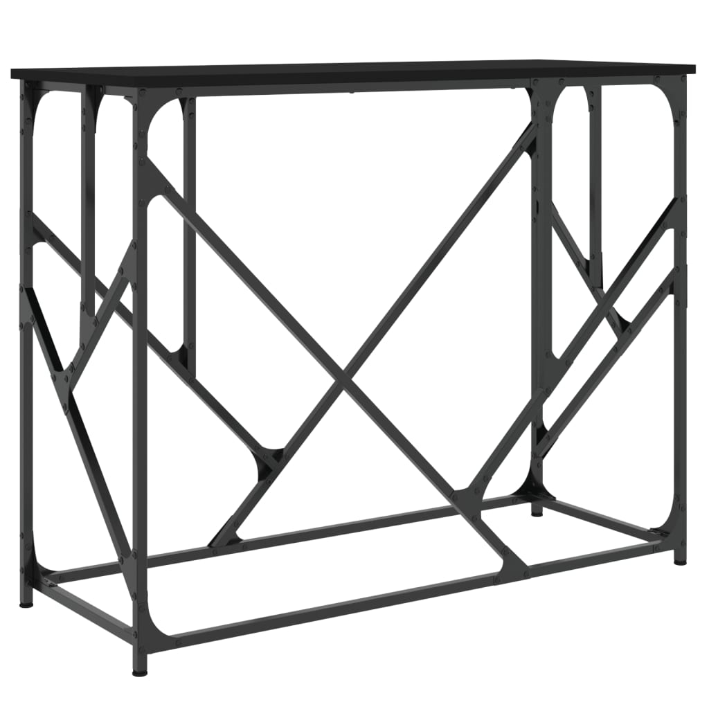 Black console table 100x40x80 cm engineering wood