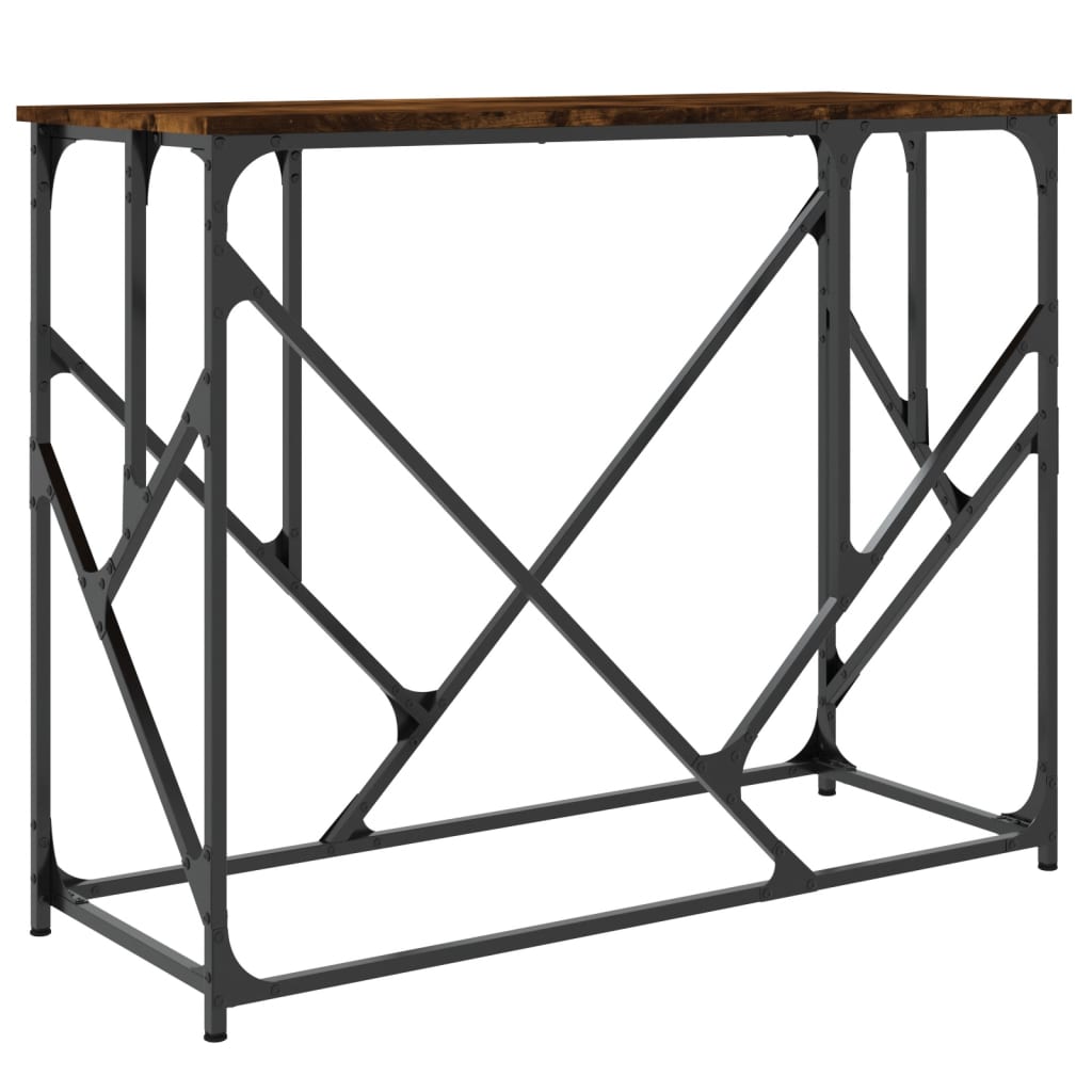 Table console chêne fumé 100x40x80 cm bois d'ingénierie