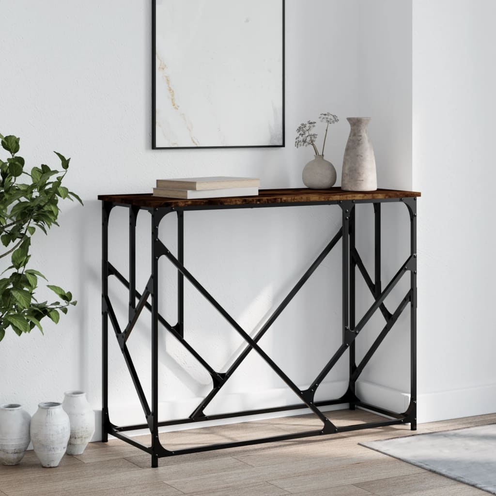 Smoked oak console table 100x40x80 cm engineering wood