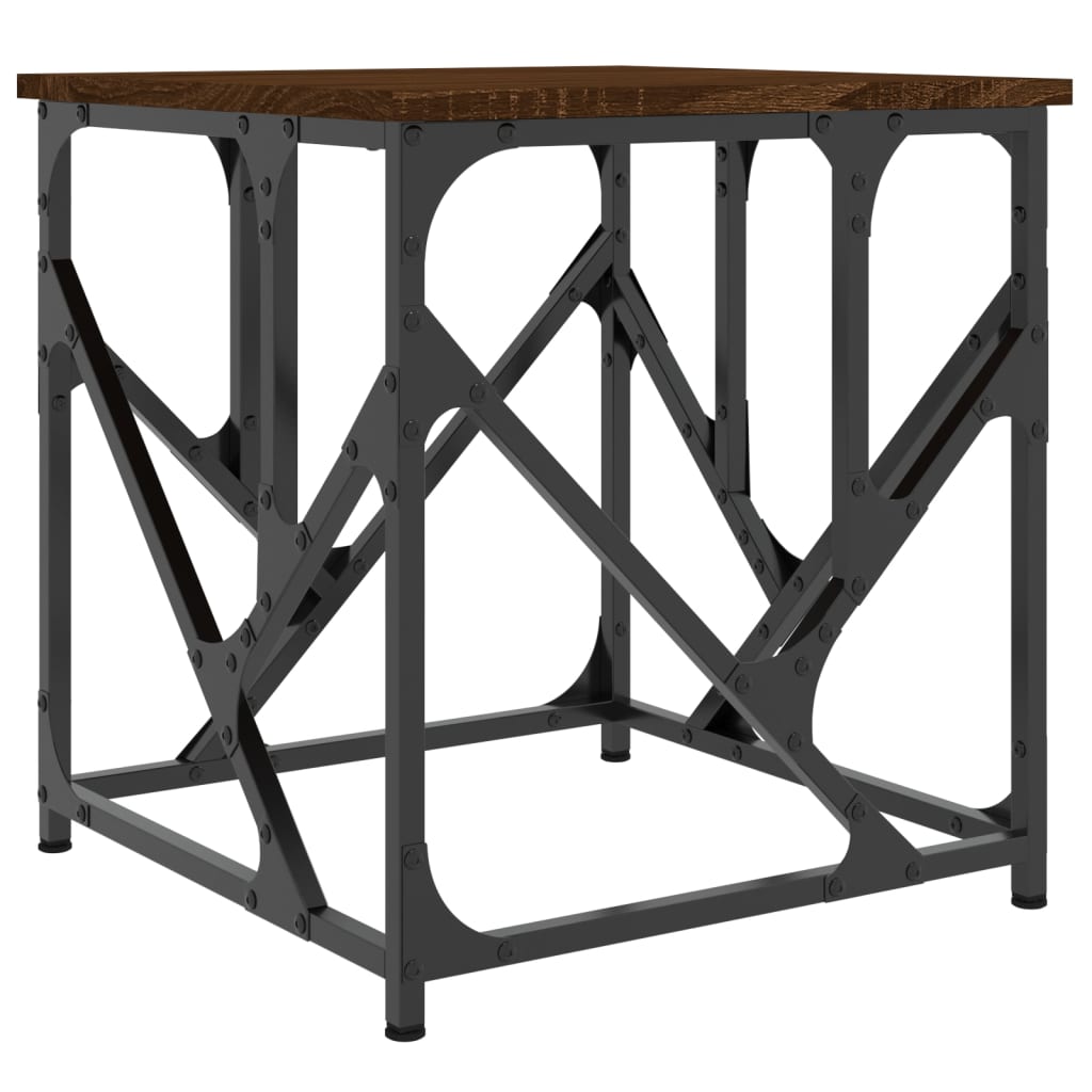 Table basse chêne marron 45x45x47,5 cm bois d'ingénierie