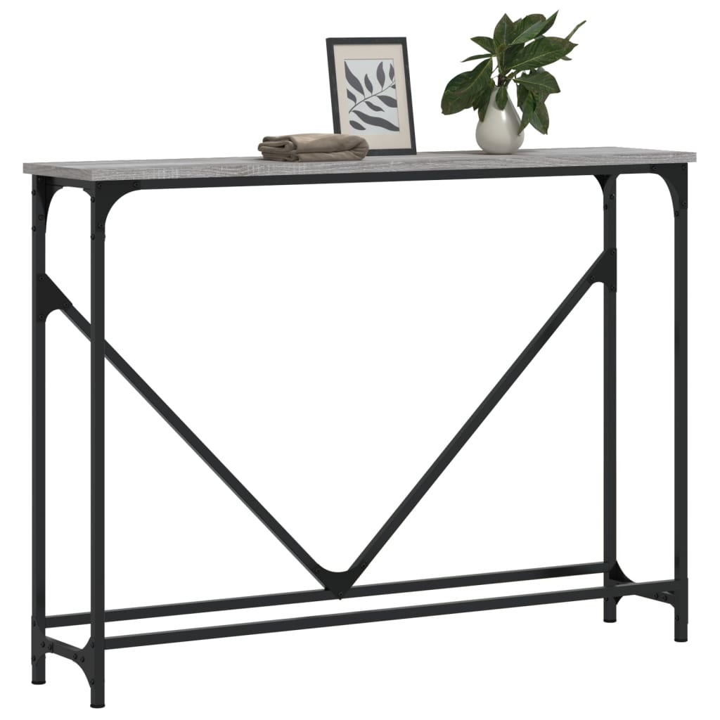 Table console sonoma gris 102x22,5x75 cm bois d'ingénierie