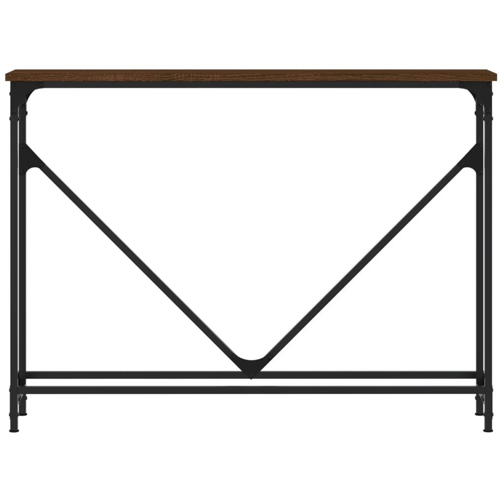 Table console chêne marron 102x22,5x75 cm bois d'ingénierie