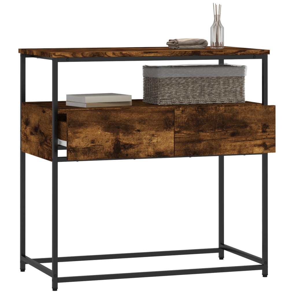 Smoked oak console table 75x40x75 cm engineering wood