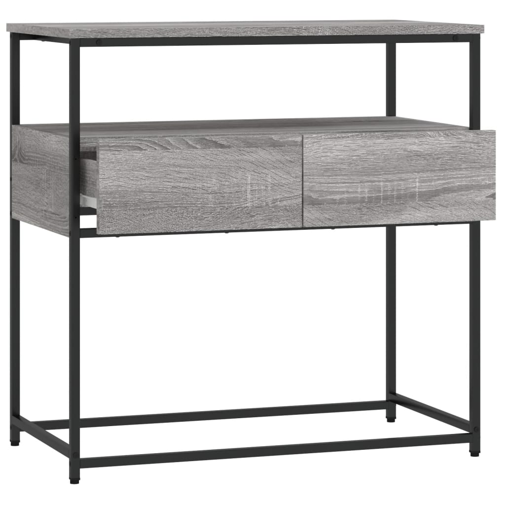 Table console sonoma gris 75x40x75 cm bois d'ingénierie