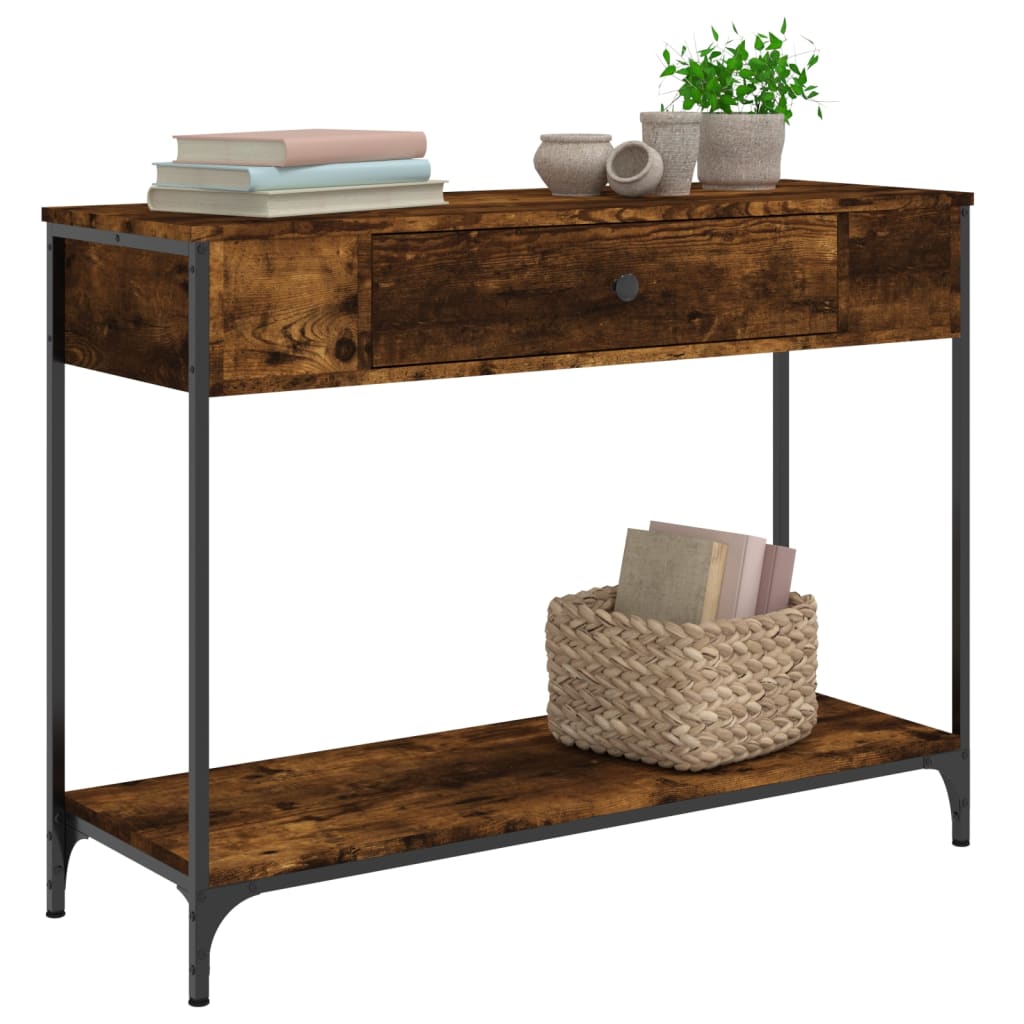 Smoked oak console table 100x34.5x75 cm Engineering wood