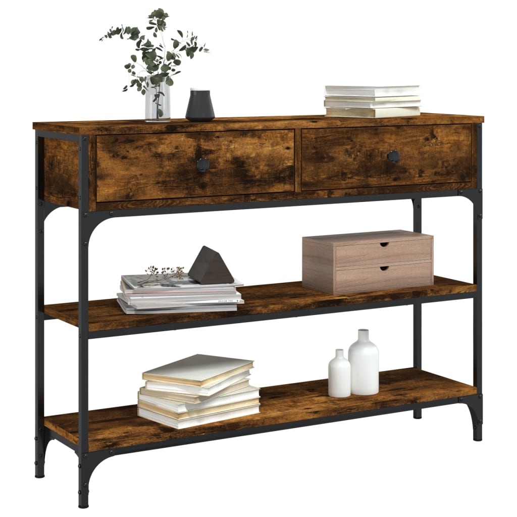 Smoked oak console table 100x25x75 cm Engineering wood