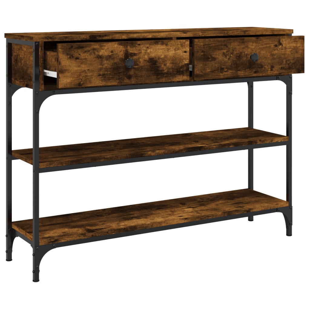 Smoked oak console table 100x25x75 cm Engineering wood