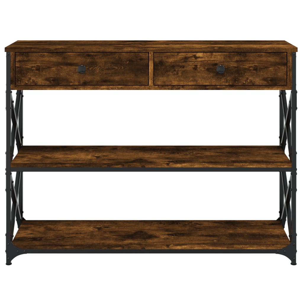 Smoked oak console table 100x28x75 cm Engineering wood