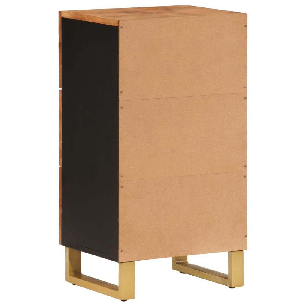 Cabinet laterale marrone e nero 40x33.5x75 cm legno di mango