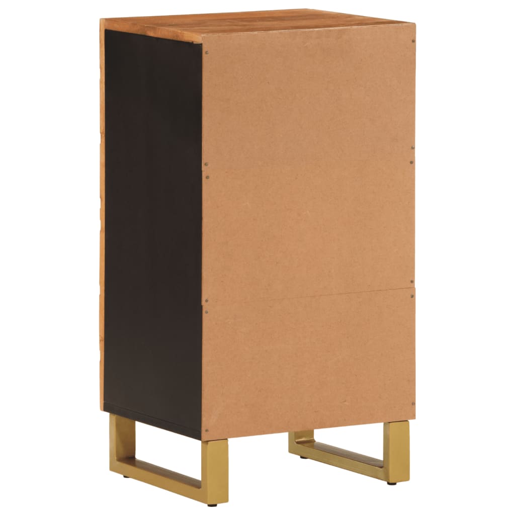 Cabinet laterale marrone e nero 40x33.5x75 cm legno di mango