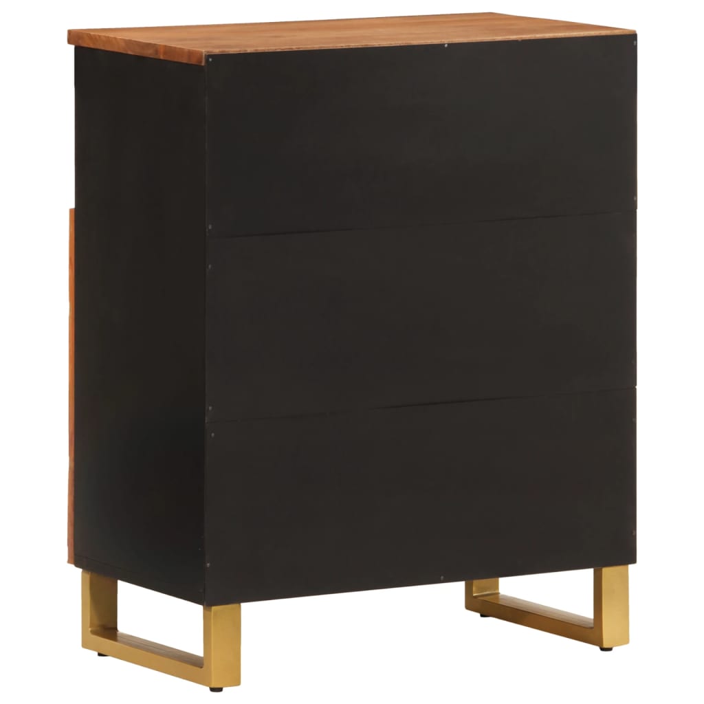 Brown and black side cabinet 60x33.5x75 cm mango wood