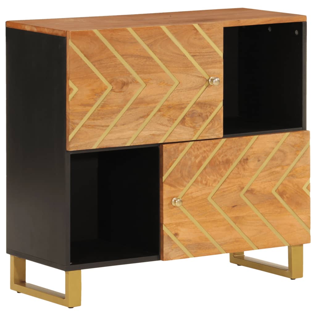 Brown and black side cabinet 80x33.5x75 cm mango wood