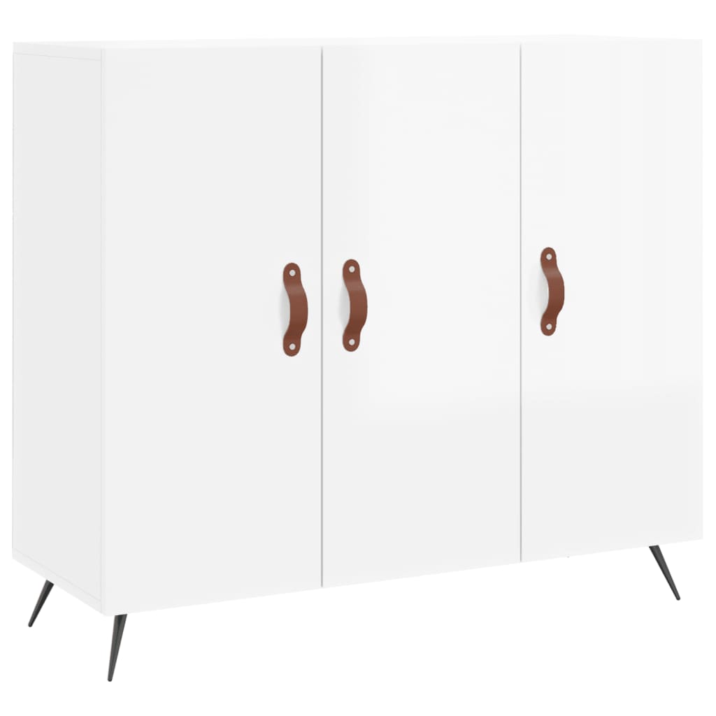 Credenza bianca lucida 90x34x80 cm in multistrato