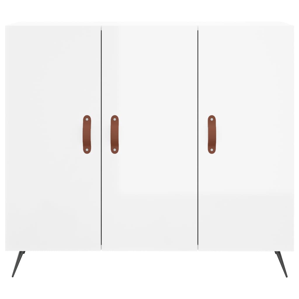 Credenza bianca lucida 90x34x80 cm in multistrato