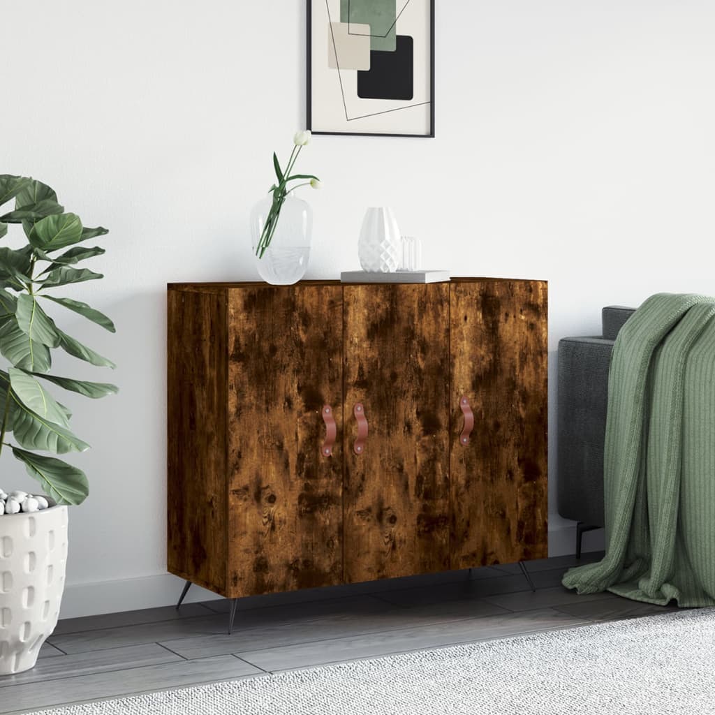 Credenza in rovere affumicato 90x34x80 cm in multistrato