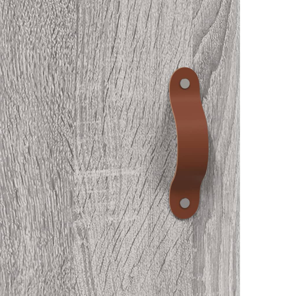 Credenza Sonoma grigia 90x34x80 cm in derivati ​​del legno