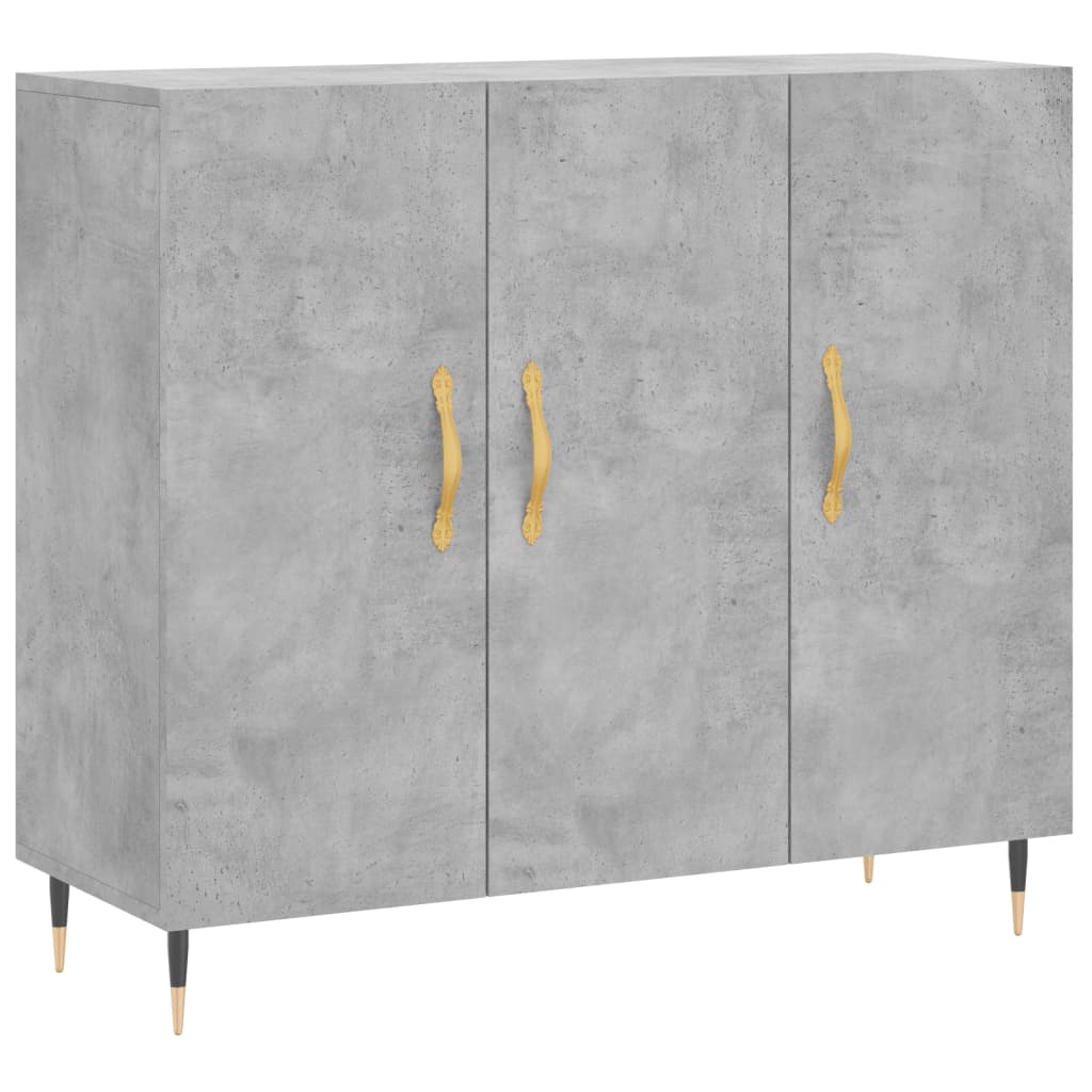 Credenza grigio cemento 90x34x80 cm in multistrato