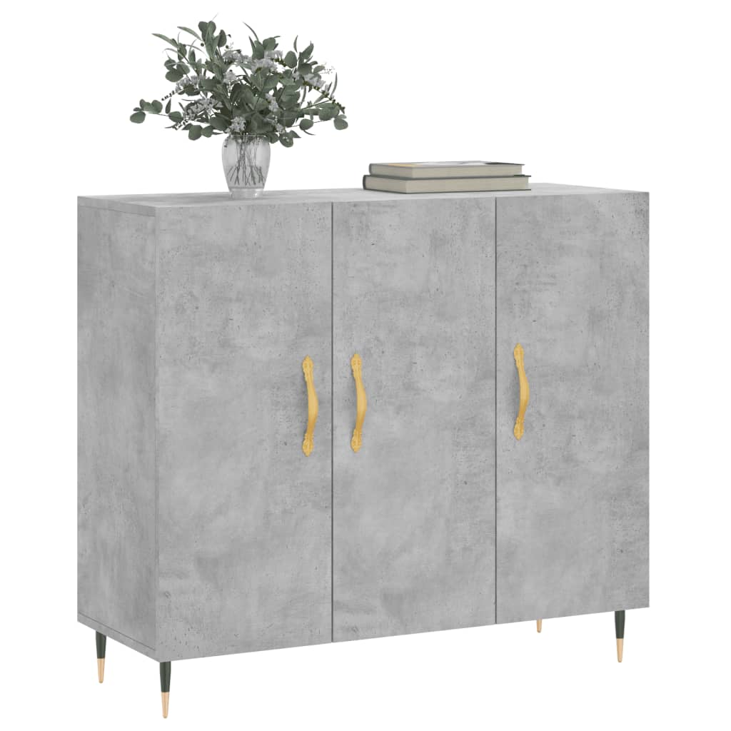 Credenza grigio cemento 90x34x80 cm in multistrato