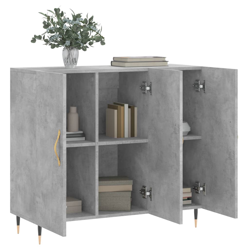 Credenza grigio cemento 90x34x80 cm in multistrato