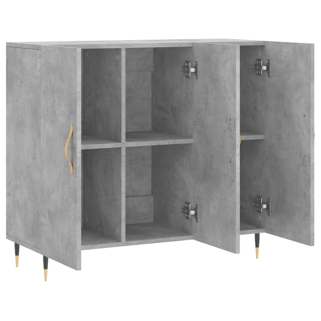 Buffet gris béton 90x34x80 cm bois d'ingénierie