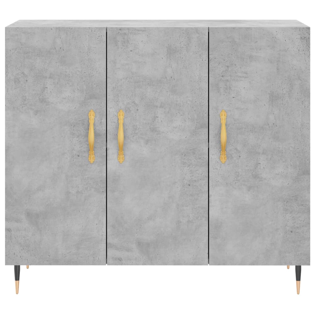 Buffet gris béton 90x34x80 cm bois d'ingénierie