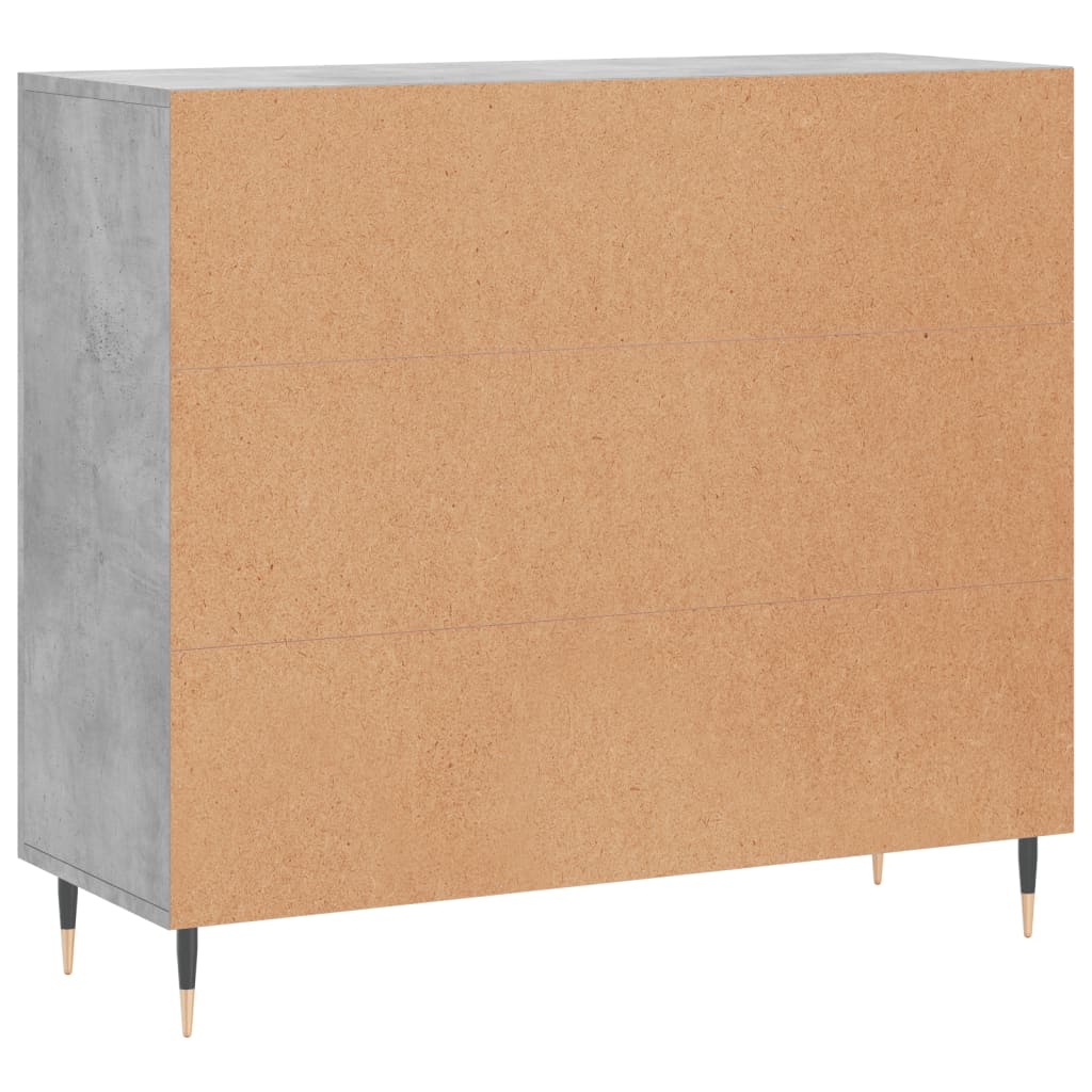 Credenza grigio cemento 90x34x80 cm in multistrato