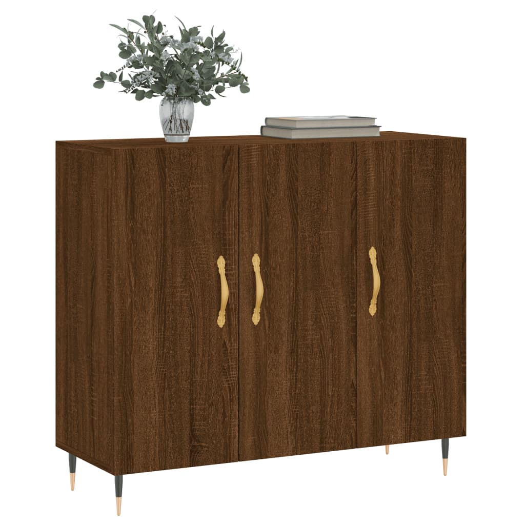 Buffet brown oak 90x34x80 cm engineering wood