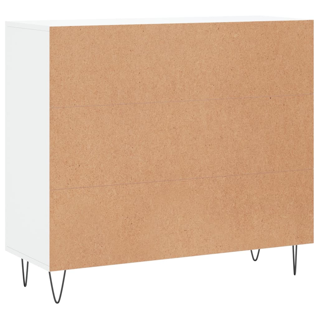 Credenza bianca 90x34x80 cm in derivati ​​del legno