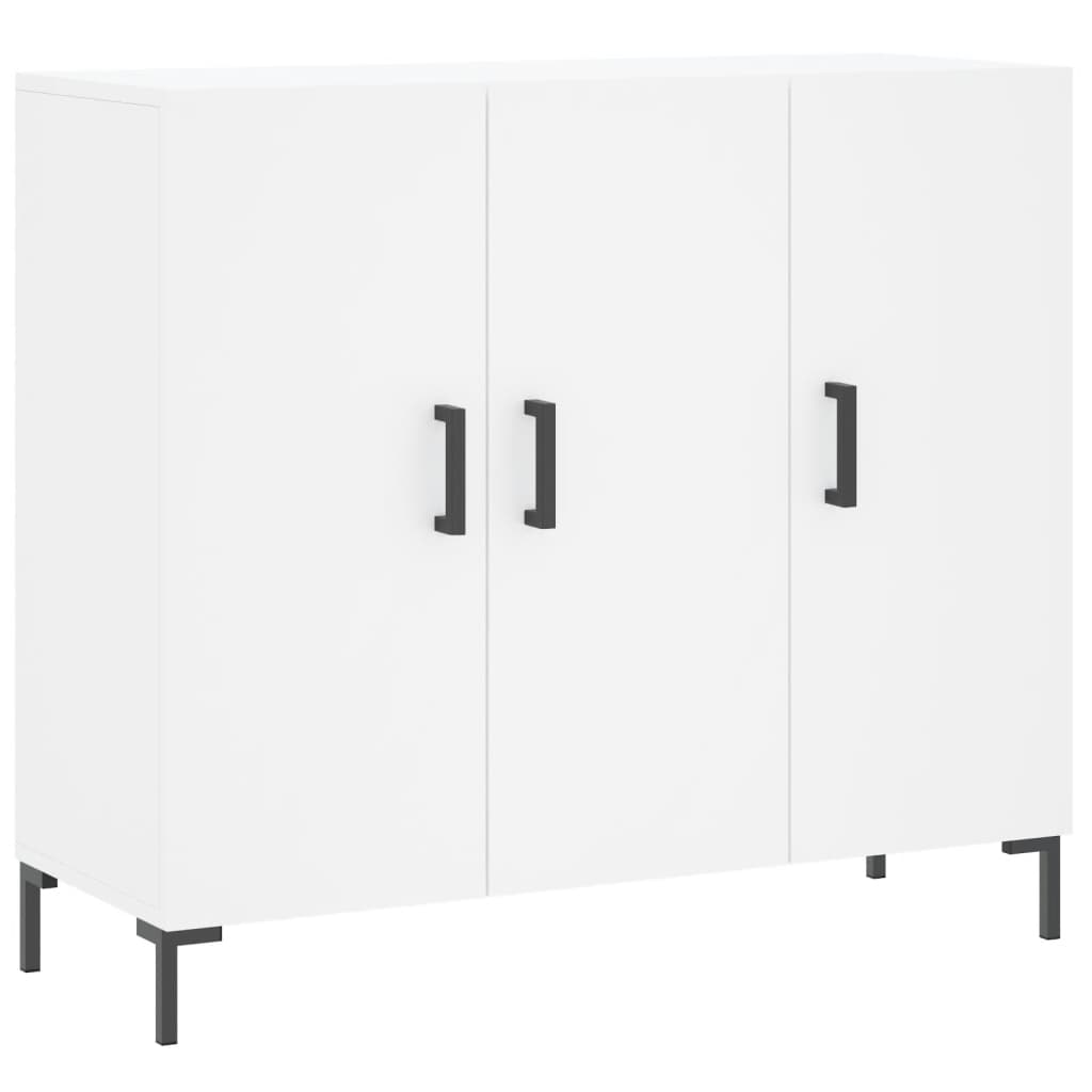 Credenza bianca 90x34x80 cm in derivati ​​del legno