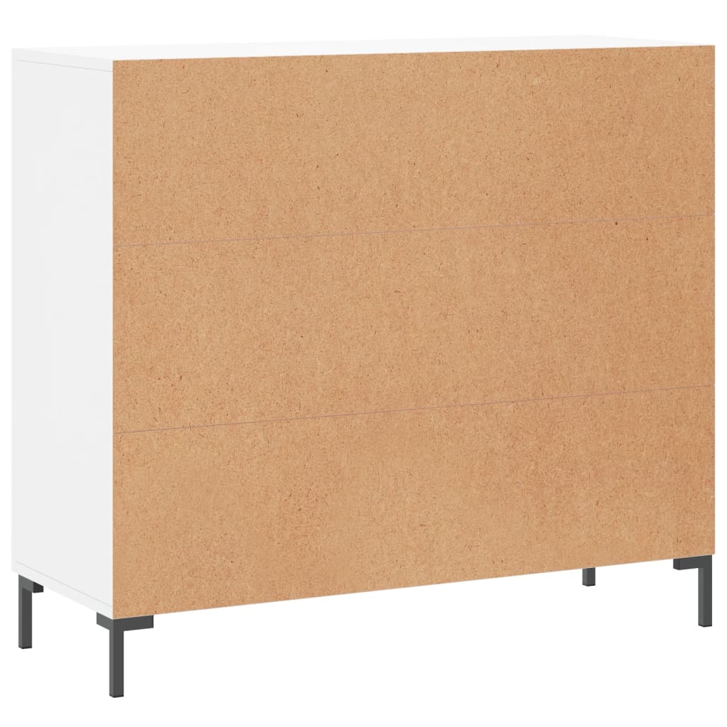 Credenza bianca 90x34x80 cm in derivati ​​del legno