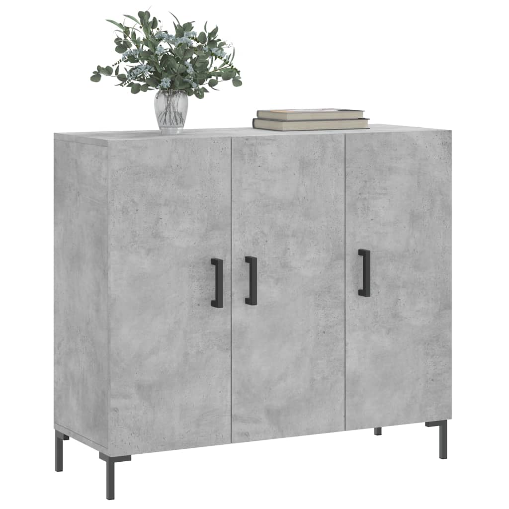 Credenza grigio cemento 90x34x80 cm in multistrato