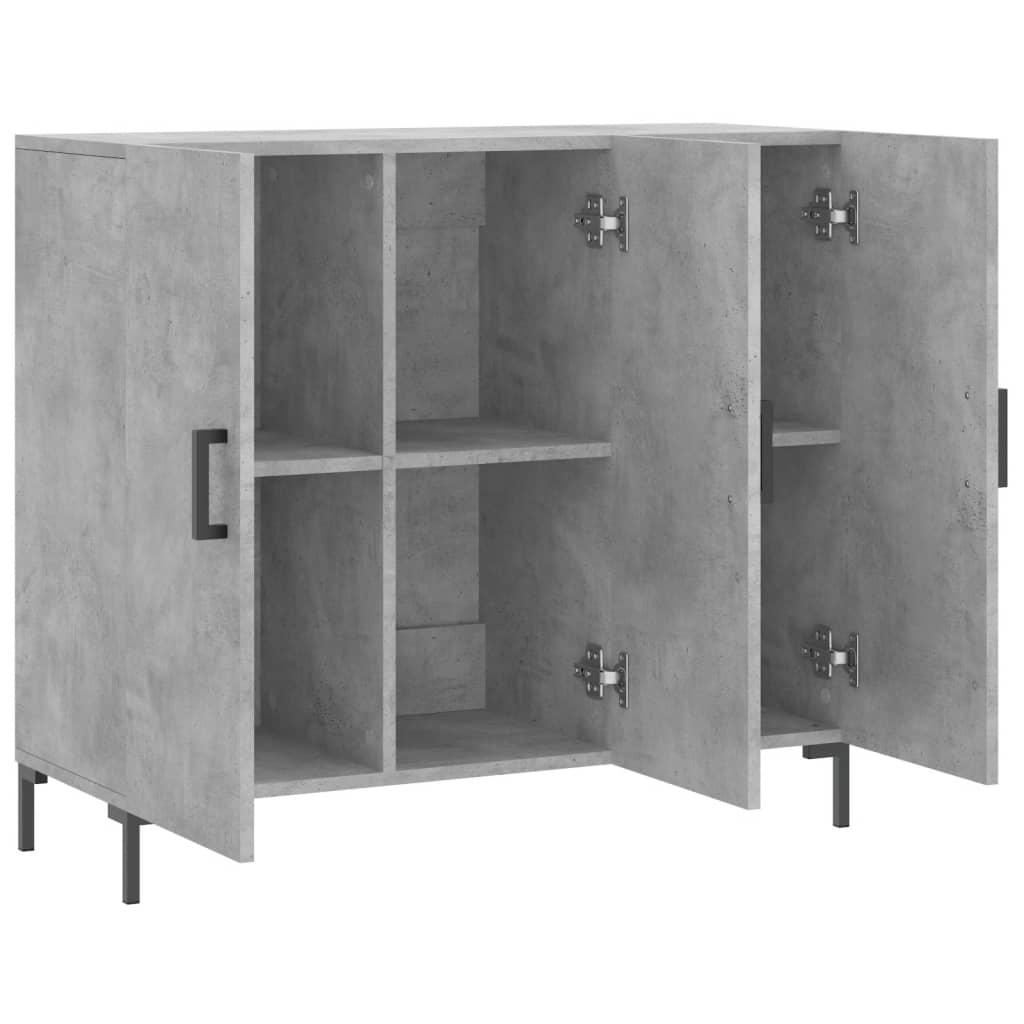 Credenza grigio cemento 90x34x80 cm in multistrato