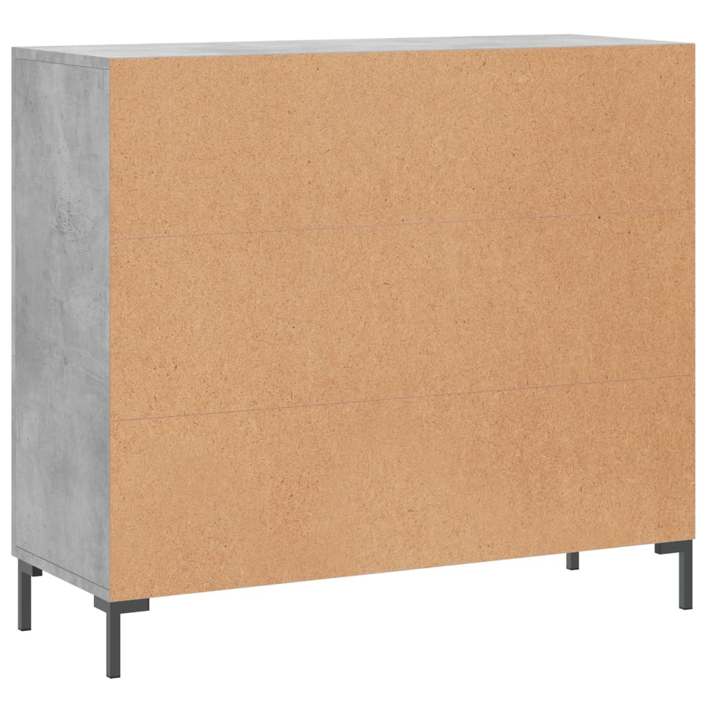 Buffet gris béton 90x34x80 cm bois d'ingénierie