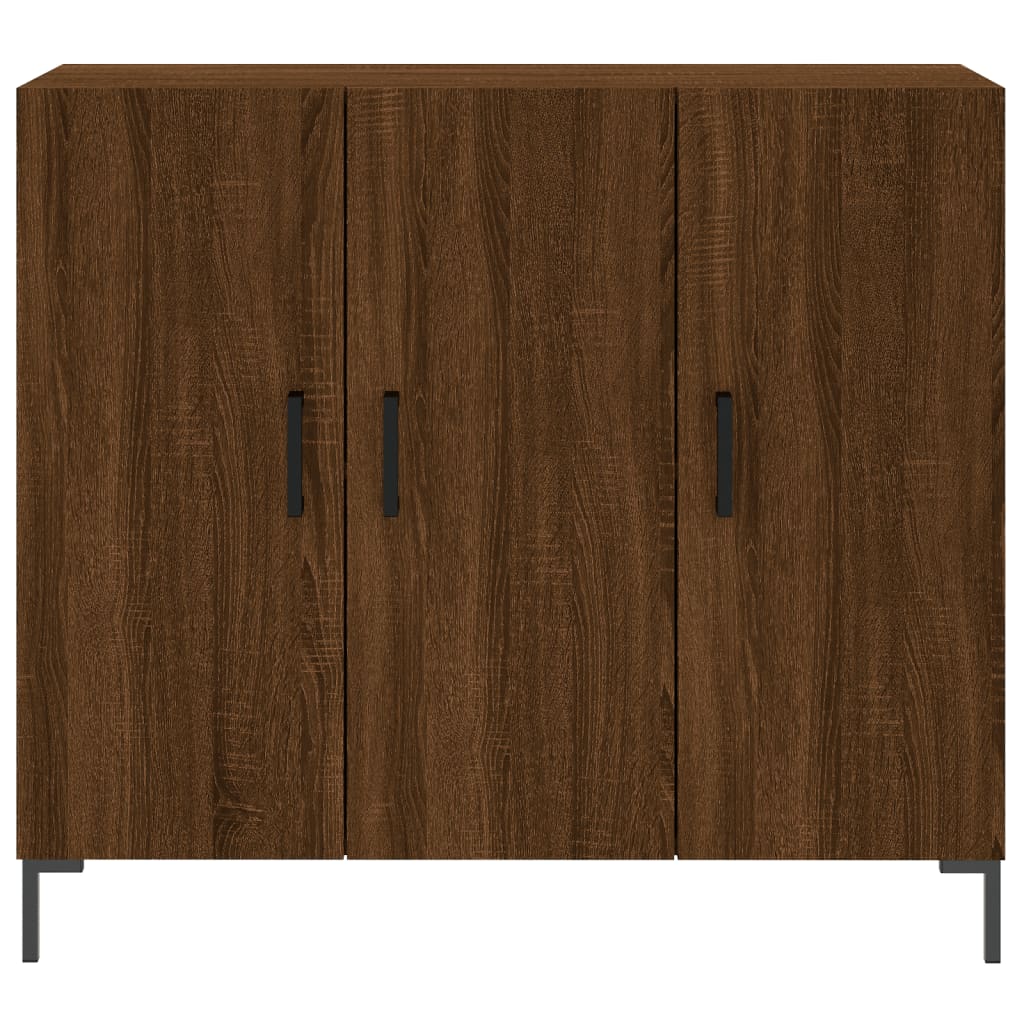 Credenza in rovere marrone 90x34x80 cm in multistrato