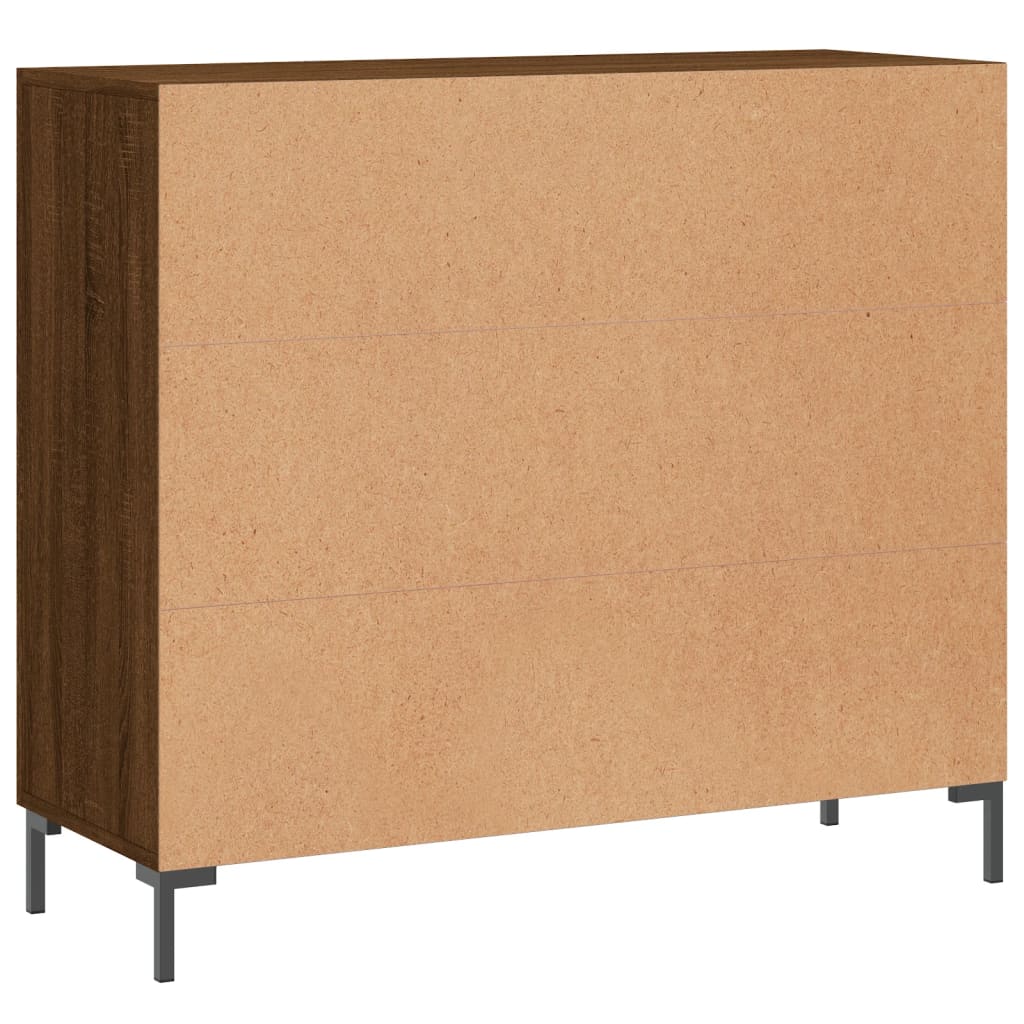 Credenza in rovere marrone 90x34x80 cm in multistrato