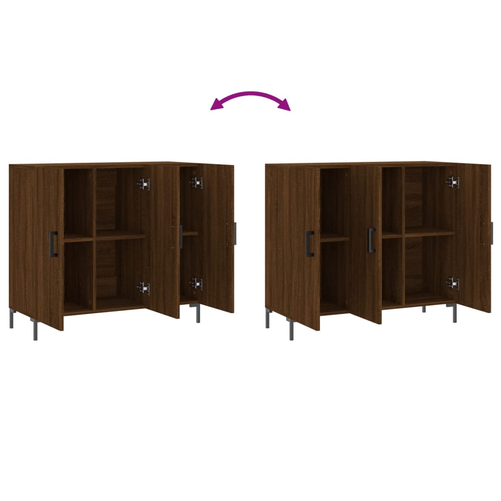 Buffet Brown Eiche 90x34x80 cm Engineering Holz