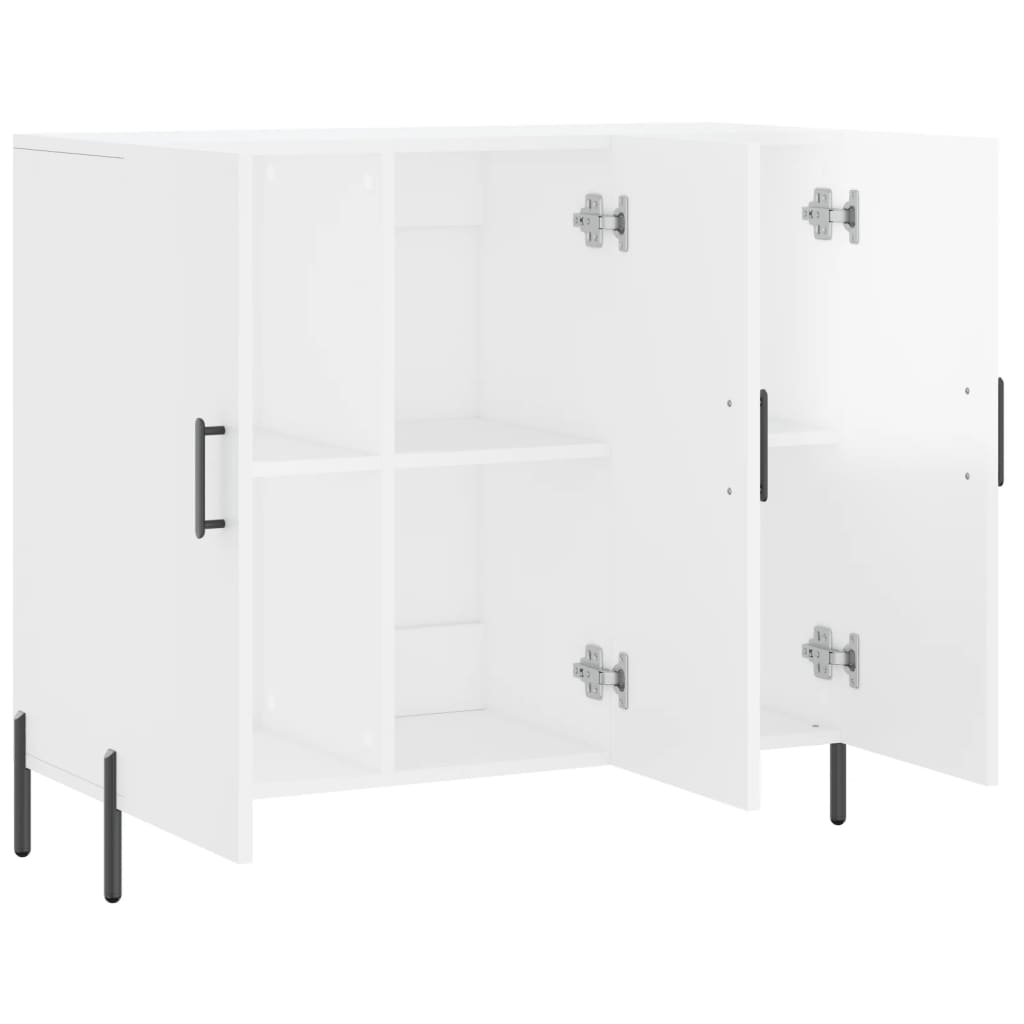 Credenza bianca lucida 90x34x80 cm in multistrato