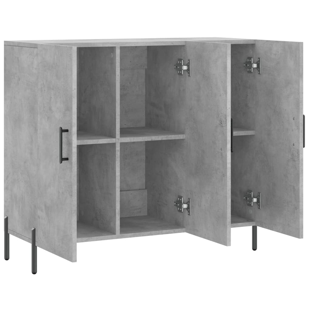 Buffet gris béton 90x34x80 cm bois d'ingénierie