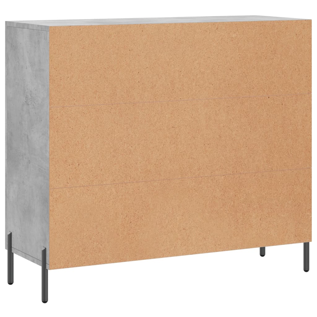 Credenza grigio cemento 90x34x80 cm in multistrato