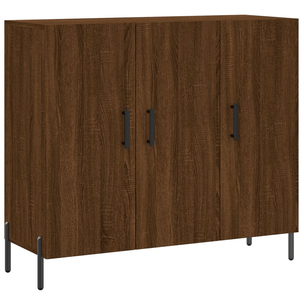 Credenza in rovere marrone 90x34x80 cm in multistrato