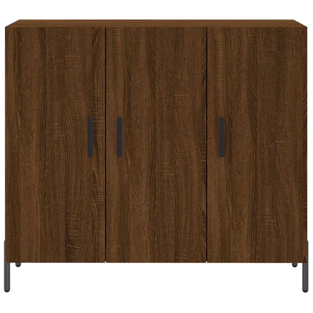 Credenza in rovere marrone 90x34x80 cm in multistrato