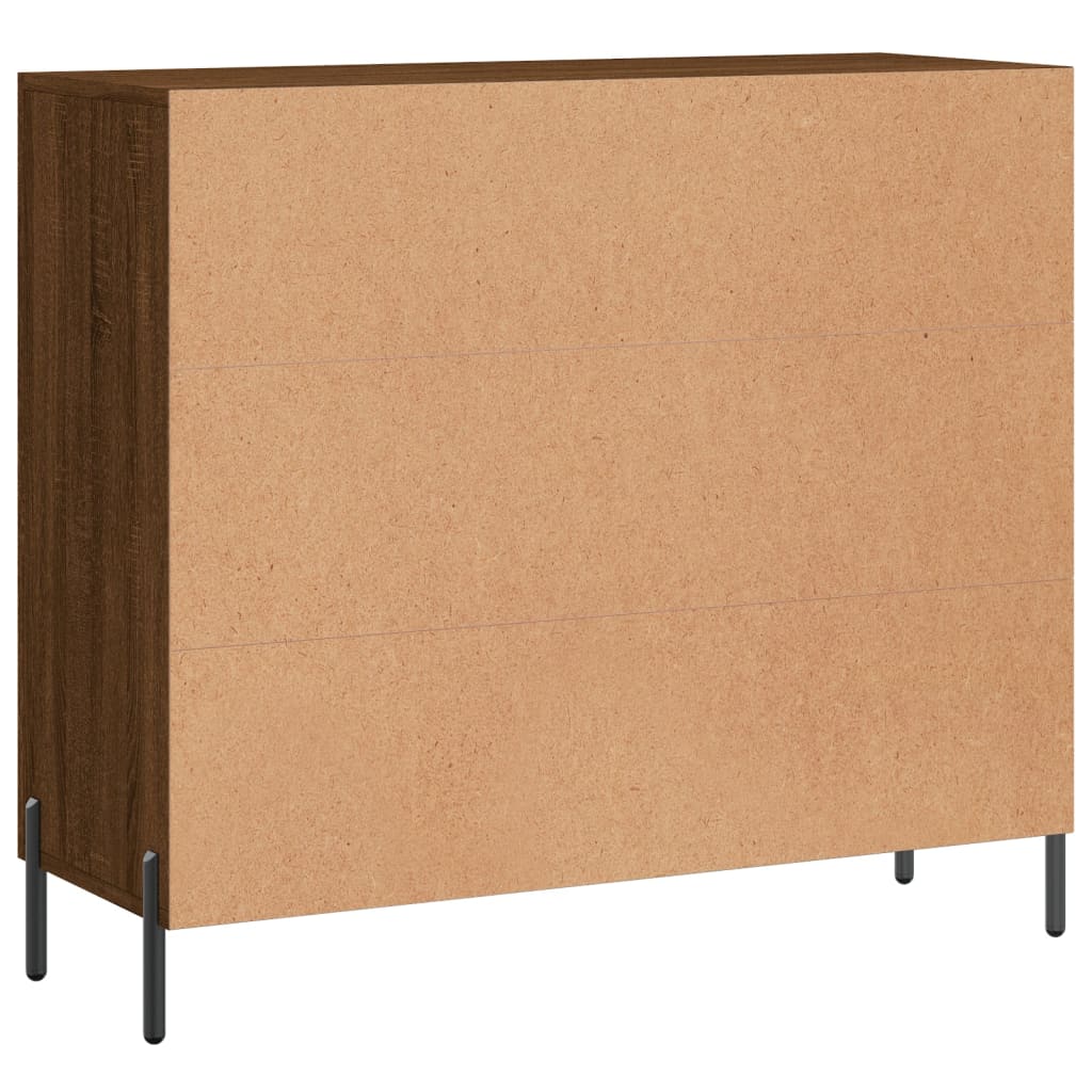 Credenza in rovere marrone 90x34x80 cm in multistrato