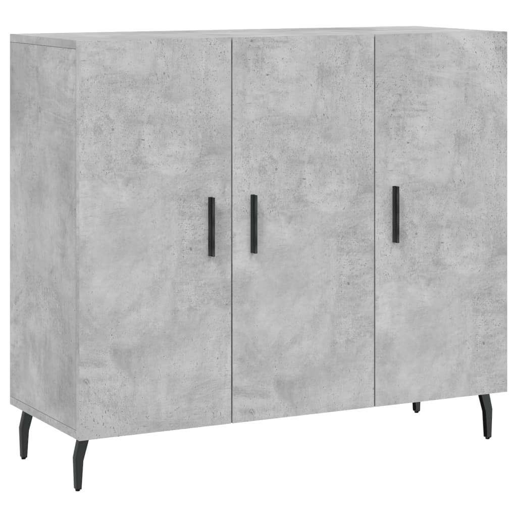 Buffet gris béton 90x34x80 cm bois d'ingénierie