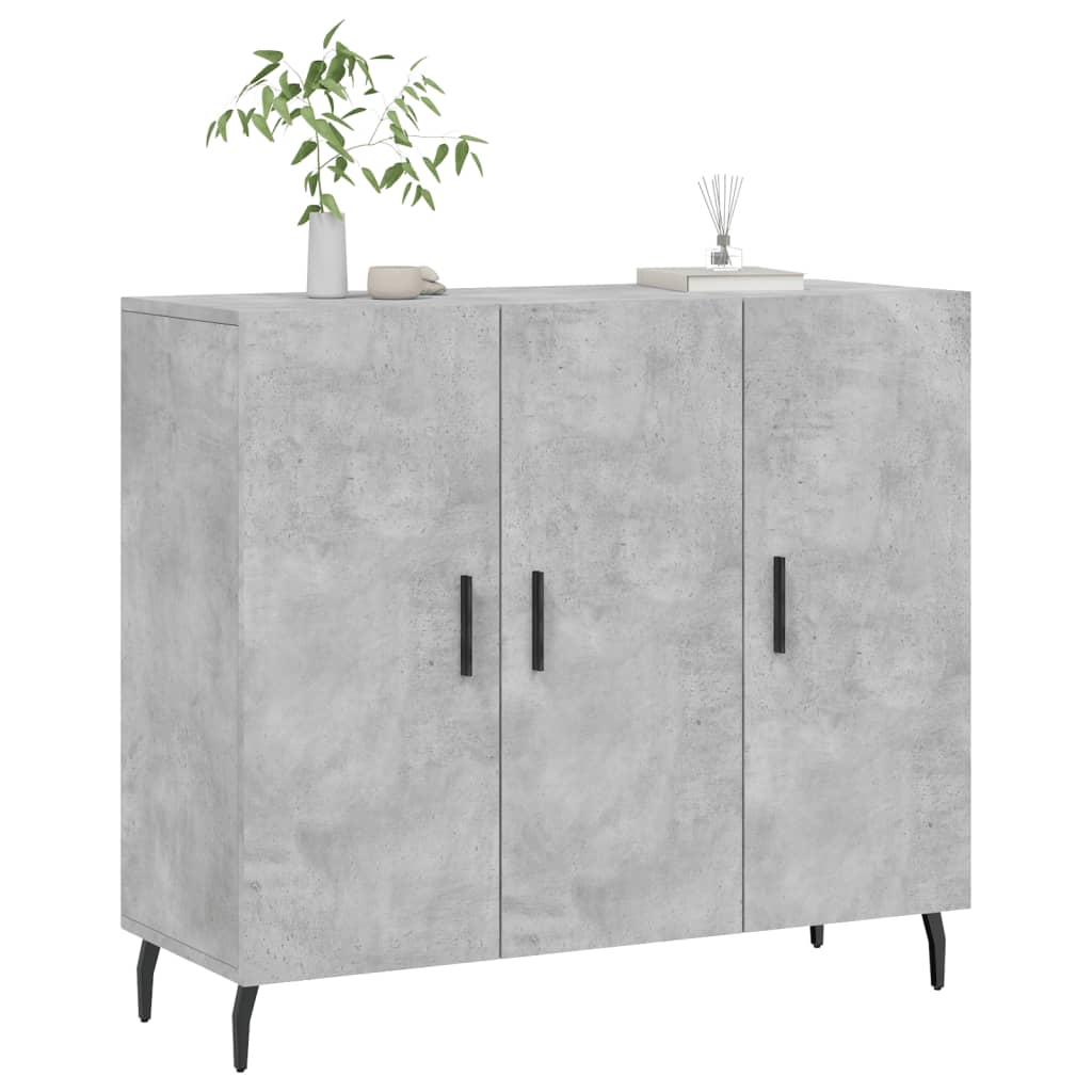 Credenza grigio cemento 90x34x80 cm in multistrato