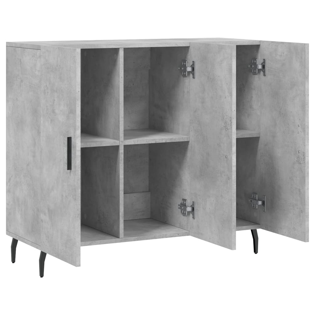 Credenza grigio cemento 90x34x80 cm in multistrato