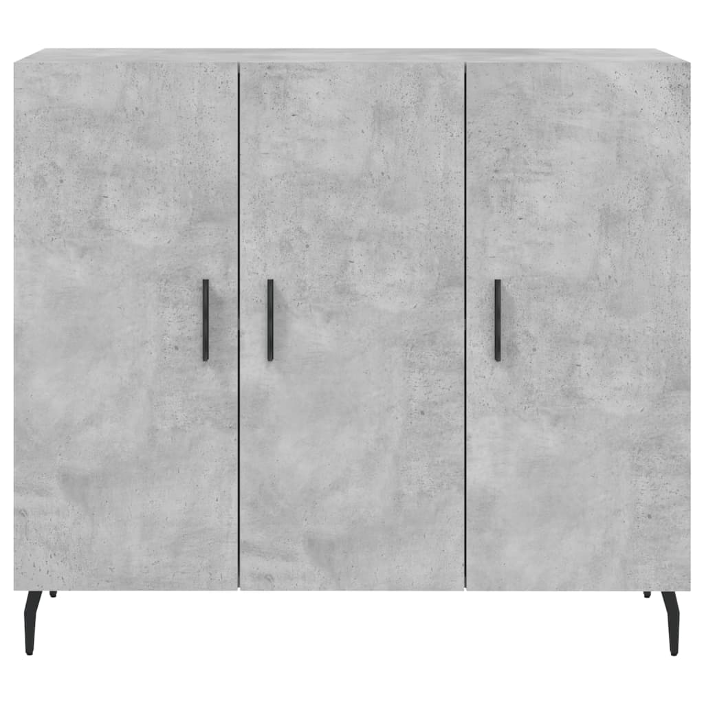 Buffet gris béton 90x34x80 cm bois d'ingénierie