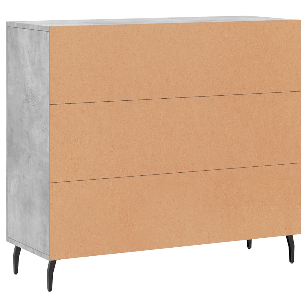 Credenza grigio cemento 90x34x80 cm in multistrato