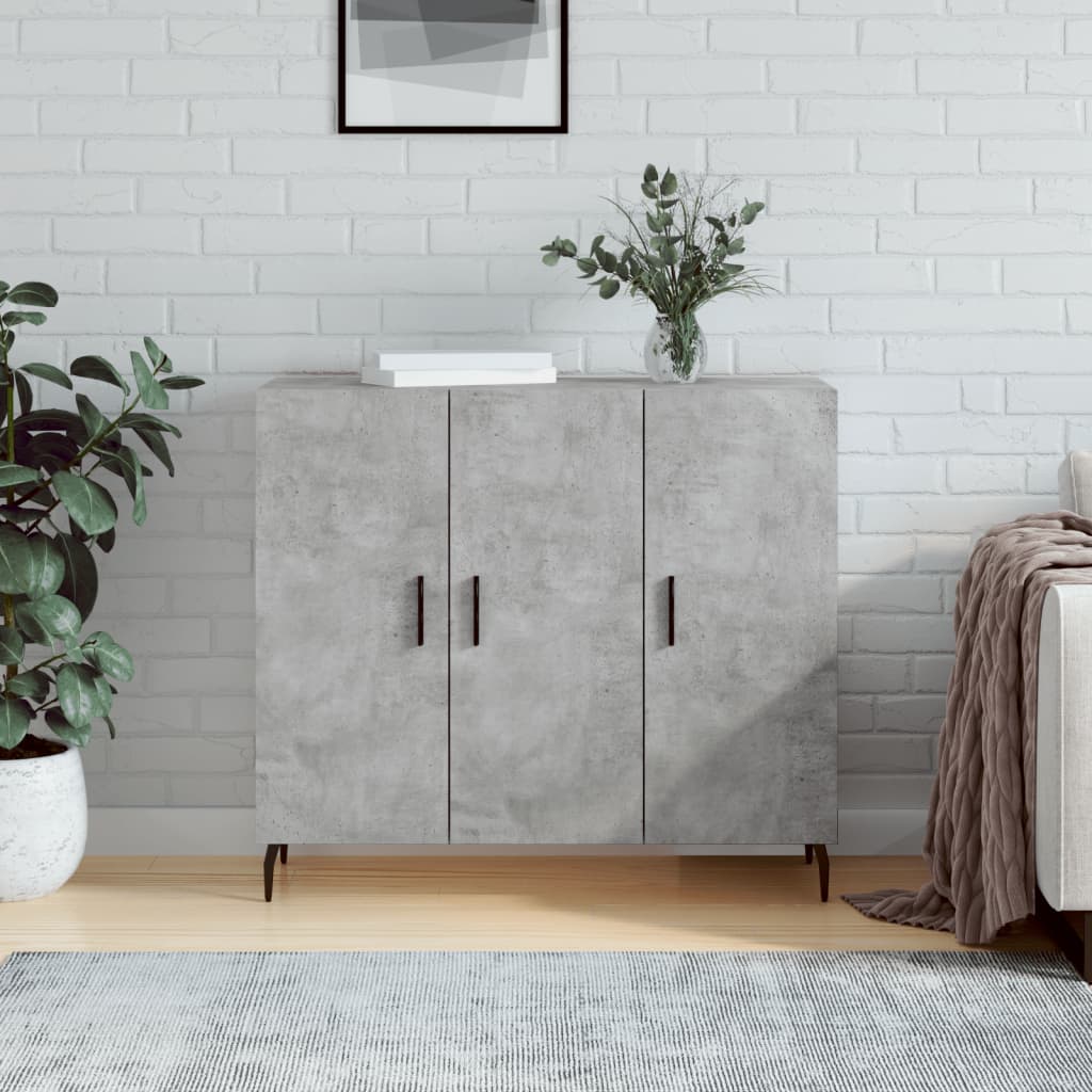 Credenza grigio cemento 90x34x80 cm in multistrato