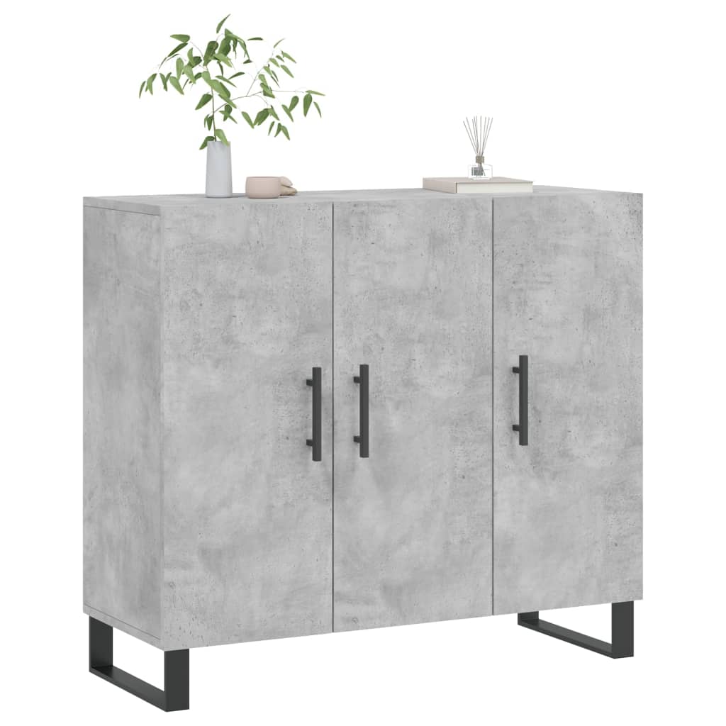 Credenza grigio cemento 90x34x80 cm in multistrato