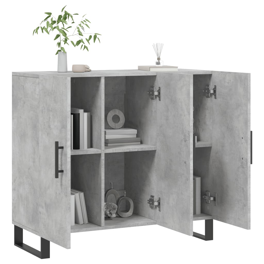 Credenza grigio cemento 90x34x80 cm in multistrato